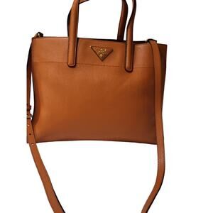 AUTHENTIC LUXURY PRADA SAFFIANO SHOULDER BAG HANDBAG ORANGE